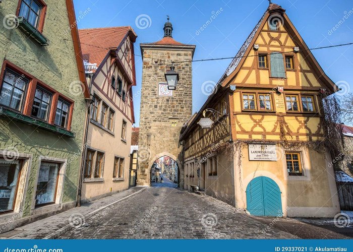 Siebers Tower Rothenburg Ob Der Tauber, Germany - the Plonlein Fork Editorial ... photo