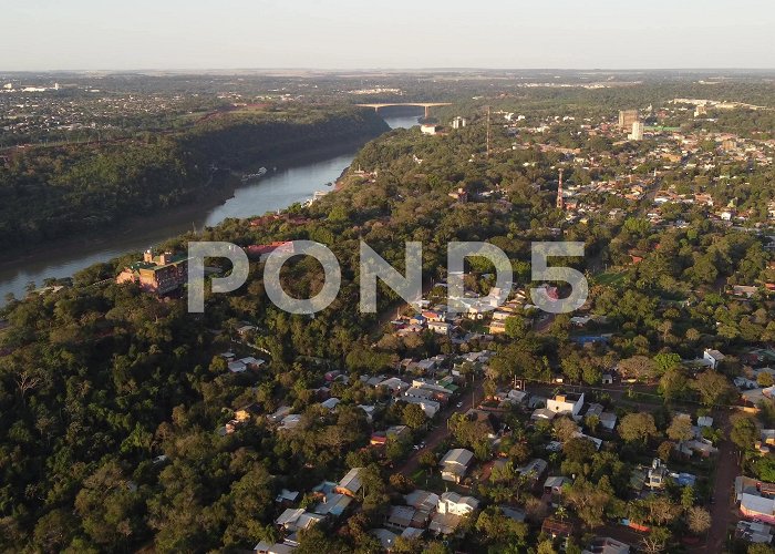 Tancredo Neves Bridge Puerto Iguazu town with Tancredo Neves b... | Stock Video | Pond5 photo