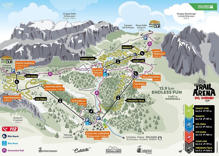 Costabella Val Gardena and its groomed bike parks and flow trails photo