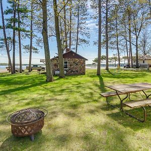 Northwoods Beach Rustic Cabin With Fire Pit, Steps To Sand Lake! Exterior photo
