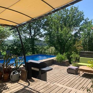 הוילה Saint-Césaire-de-Gauzignan Jolie Maison En Bois Avec Piscine Exterior photo